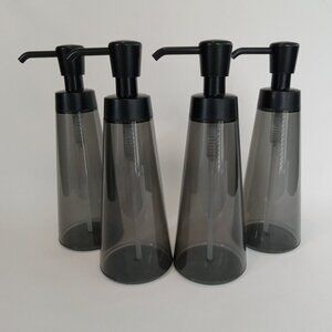 TARGET Room Essentials Plastic Black Soap/Lotion Dispensers Set of 4 *NEW